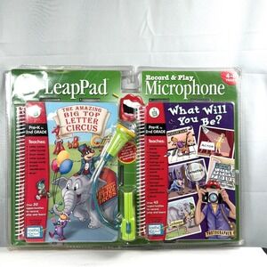 NEW! Leap Frog LeapPad Record & Play Microphone 2 Books Pre-K - 2nd Quantum Pad